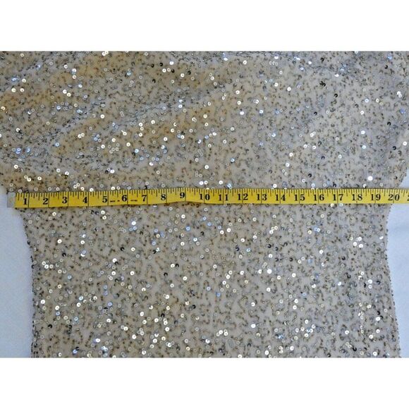 Aidan Mattox Dress Women 4 gold Beaded Sequin Mini Embellished Cold Shoulder - Picture 15 of 16